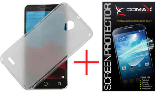 Custodia in silicone TPU per Vodafone 895 Smart Prime 6 Trasparente + Pellicola protettiva